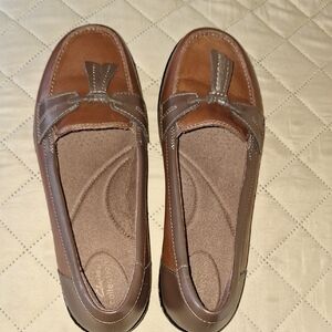 Clarks Brown Leather Flats